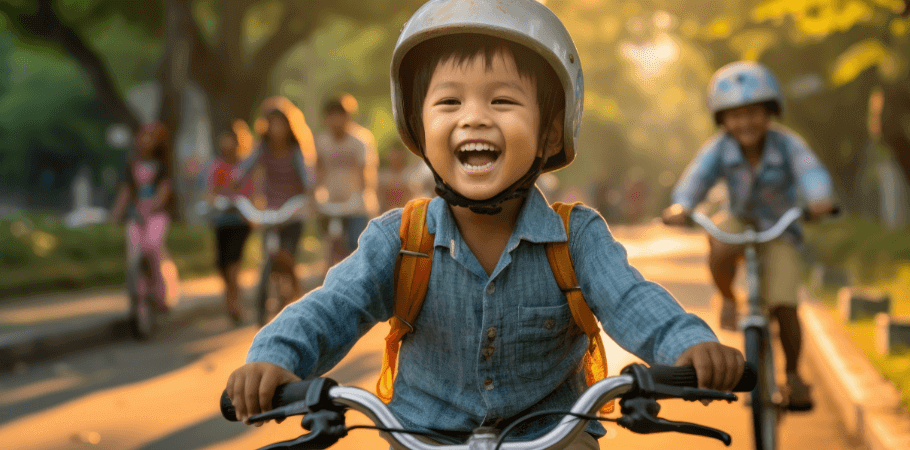 Child riding a bike