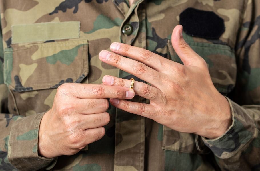 military member taking off his ring