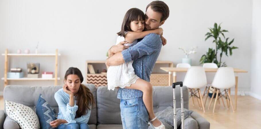 Father hugging his daughter