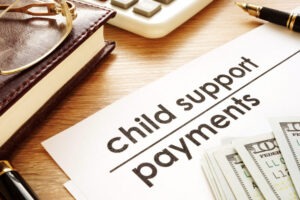 Child support payment paperwork.