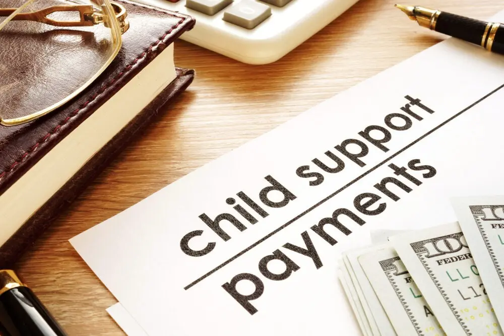 Child support payment paperwork.
