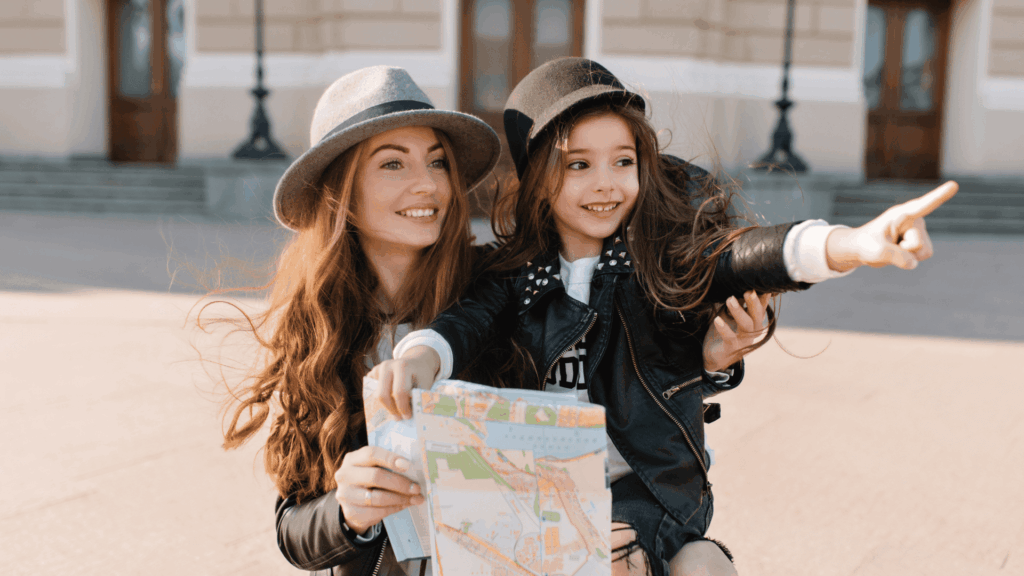 Mother & child wearing hats | Traveling Internationally