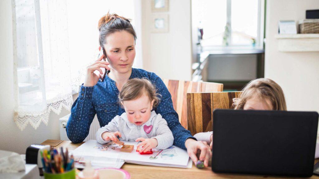 Busy single parent with baby