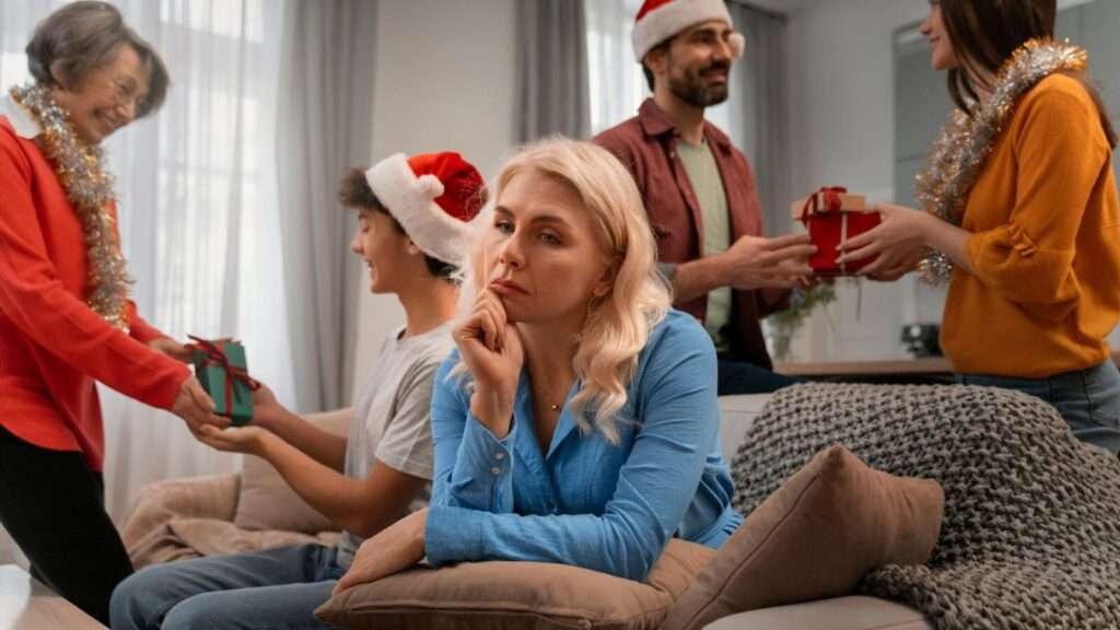 A woman during a holiday celebration